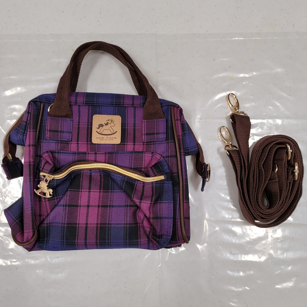 Waterproof Plaid Handbag Backpack Crossbody Bag - Picture 11 of 16